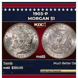1903-p Morgan Dollar $1 Grades ms65
