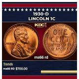 1930-d Lincoln Cent 1c Grades ms66 rd