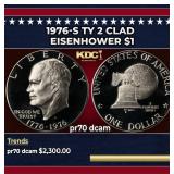 1976-s Ty 2 Clad Proof Eisenhower Dollar $1 pr70 d