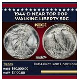 1944-d Walking Liberty Half Dollar Near Top Pop 50