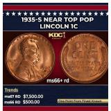 1935-s Lincoln Cent Near Top Pop 1c ms66+ rd SEGS