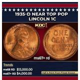 1935-d Lincoln Cent Near Top Pop 1c ms67+ rd SEGS