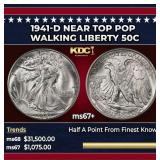 1941-d Walking Liberty Half Dollar Near Top Pop 50
