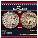 1921-p Buffalo Nickel 5c ms65 SEGS