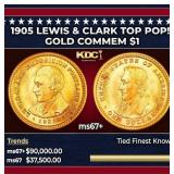 1905 Lewis & Clark Gold Commem Dollar TOP POP! 1 m