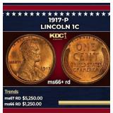 1917-p Lincoln Cent 1c ms66+ rd SEGS