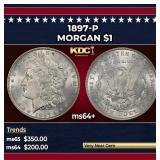 1897-p Morgan Dollar $1 Grades ms64+