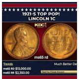 1921-s Lincoln Cent TOP POP! 1c ms65 rd SEGS