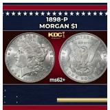 1898-p Morgan Dollar $1 Grades ms62+