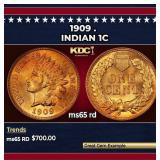 1909 Indian Cent . 1c Grades ms65 rd