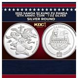 2023 Samoa $2 Kung Fu Panda 15th Anniv. Coin - 1 o