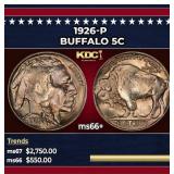1926-p Buffalo Nickel 5c ms66+ SEGS