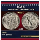 1943-s Walking Liberty Half Dollar 50c Grades ms65
