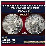 1926-p Peace Dollar Near Top Pop $1 ms66+ SEGS