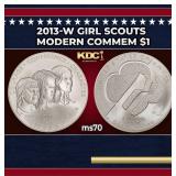 2013-w Girl Scouts Modern Commem Dollar $1 ms70 SE