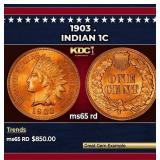 1903 Indian Cent . 1c Grades ms65 rd