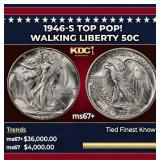 1946-s Walking Liberty Half Dollar TOP POP! 50c ms
