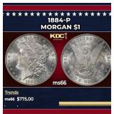 1884-p Morgan Dollar $1 Grades ms66