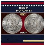 1896-p Morgan Dollar $1 Grades ms63+
