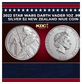 2022 Star Wars Darth Vader 1oz .999 Silver $2 New