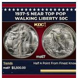 1937-s Walking Liberty Half Dollar Near Top Pop 50
