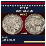 1917-p Buffalo Nickel 5c ms66 SEGS