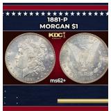 1881-p Morgan Dollar $1 Grades ms62+