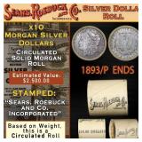 CS- Circ Morgan Silver Dollar Roll By SEARS 10 Coi