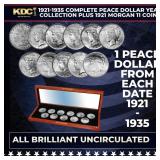 1921-1935 Complete Peace Dollar Year Collection Pl