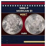 1886-p Morgan Dollar $1 Grades ms64