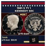 1981-s Ty 1 Proof Kennedy Half Dollar 50c pr70 dca