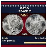 1927-d Peace Dollar $1 ms64 SEGS