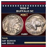 1928-p Buffalo Nickel 5c ms66+ SEGS