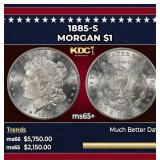 1885-s Morgan Dollar $1 ms65+ SEGS