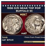1938-d/d Buffalo Nickel Near Top Pop 5c ms67 SEGS