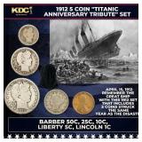 1912 5 Coin "Titanic Anniversary Tribute" Set Barb