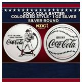 Coca Cola Batter Colorized Style - 1 oz Silver Rou