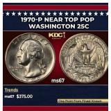 1970-p Washington Quarter Near Top Pop 25c ms67 SE