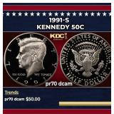 1991-s Proof Kennedy Half Dollar 50c pr70 dcam SEG