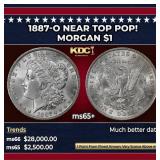 1887-o Morgan Dollar Near Top Pop! $1 ms65+ SEGS