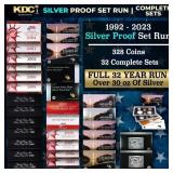 1992-2023 Full 32 Year Run of US Mint SILVER Proof
