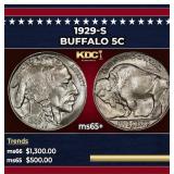 1929-s Buffalo Nickel 5c Grades ms65+
