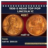 1936-s Lincoln Cent Near Top Pop 1c ms67 rd SEGS