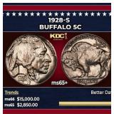 1928-s Buffalo Nickel 5c ms65+ SEGS