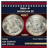 1904-p Morgan Dollar $1 Grades ms64+