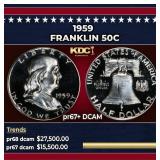 1959 Proof Franklin Half Dollar 50c pr67+ DCAM SEG