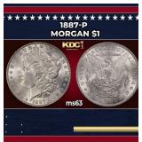 1887-p Morgan Dollar $1 Grades ms63