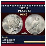 1926-p Peace Dollar $1 ms65+ SEGS