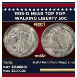 1935-d Walking Liberty Half Dollar Near Top Pop 50
