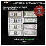 COMPLETE Set of Small Size $1  Silver Certificates
